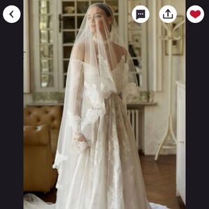 Etsy veilsforbrides shop Renee French Lace Scallop Veil - Ivory with Blusher